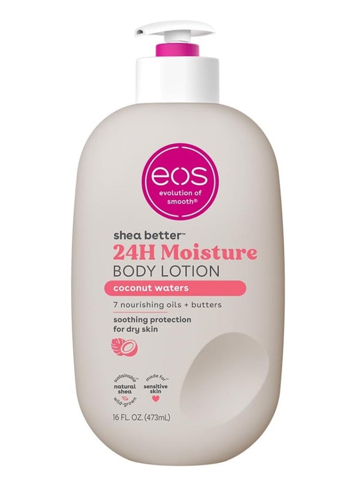 EOS Shea Butter & Coconut Water Body Lotion, 16 oz, 2-pack, White - Image 1