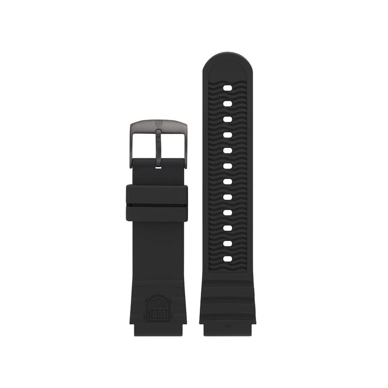Luminox - Watch Strap FPX.2201.20B.1.K - 22mm Black PU Watch Band with Stainless Steel Buckle - Watch Straps for Men for 0320 0321 0325 - Replacement Watchbands for Mens Watches, Black, 22mmm, strap - Image 1