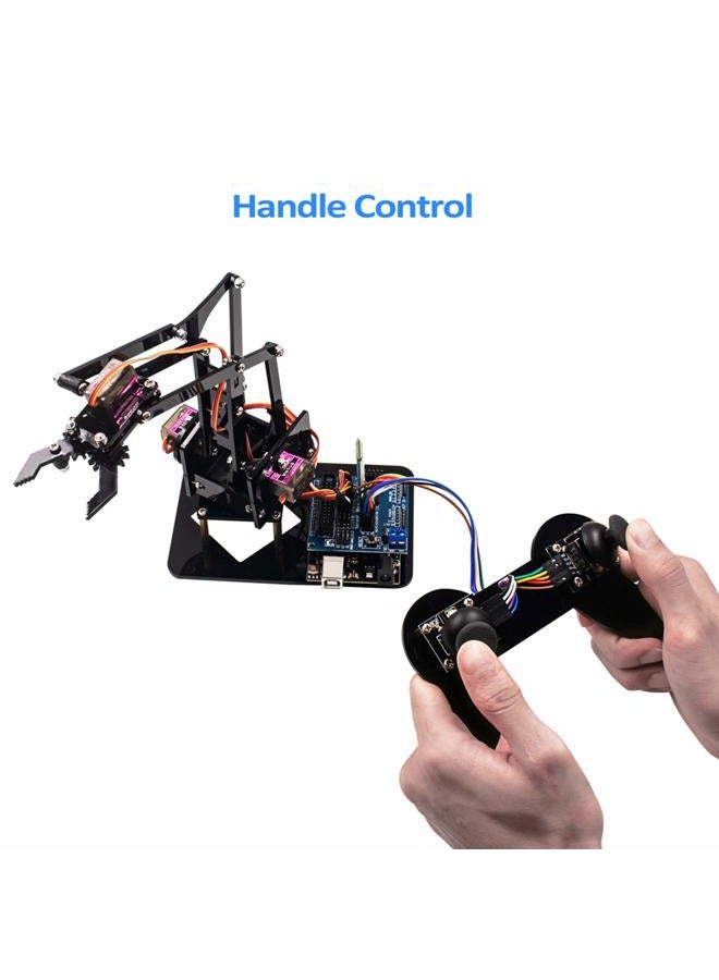 LAFVIN 4DOF Acrylic Robot Mechanical Arm Claw Kit compatible with Arduino IDE DIY Robot with CD Tutorial - Image 2