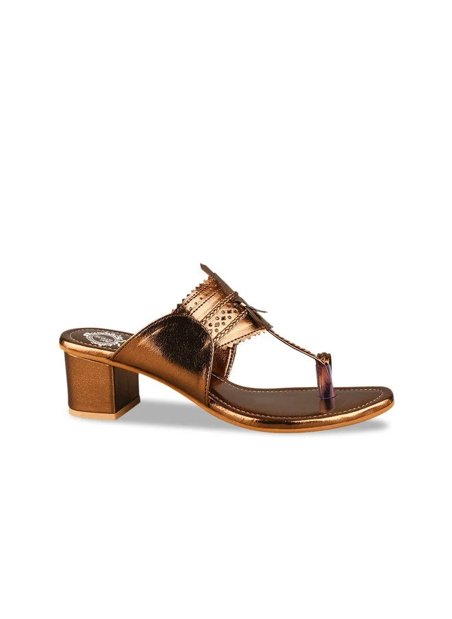 شوتوبيا Shoetopia Girls One Toe Ethnic Block Heels