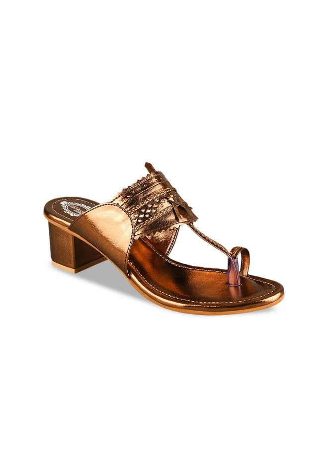 شوتوبيا Shoetopia Girls One Toe Ethnic Block Heels