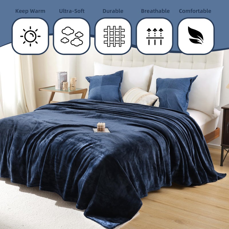 USERF Soft Fleece Blanket Throw Size - Luxury Blanket for Couch Bed Sofa  Lightweight Plush Fuzzy Cozy Microfiber Flannel Blankets 60x50 Inches - Image 2