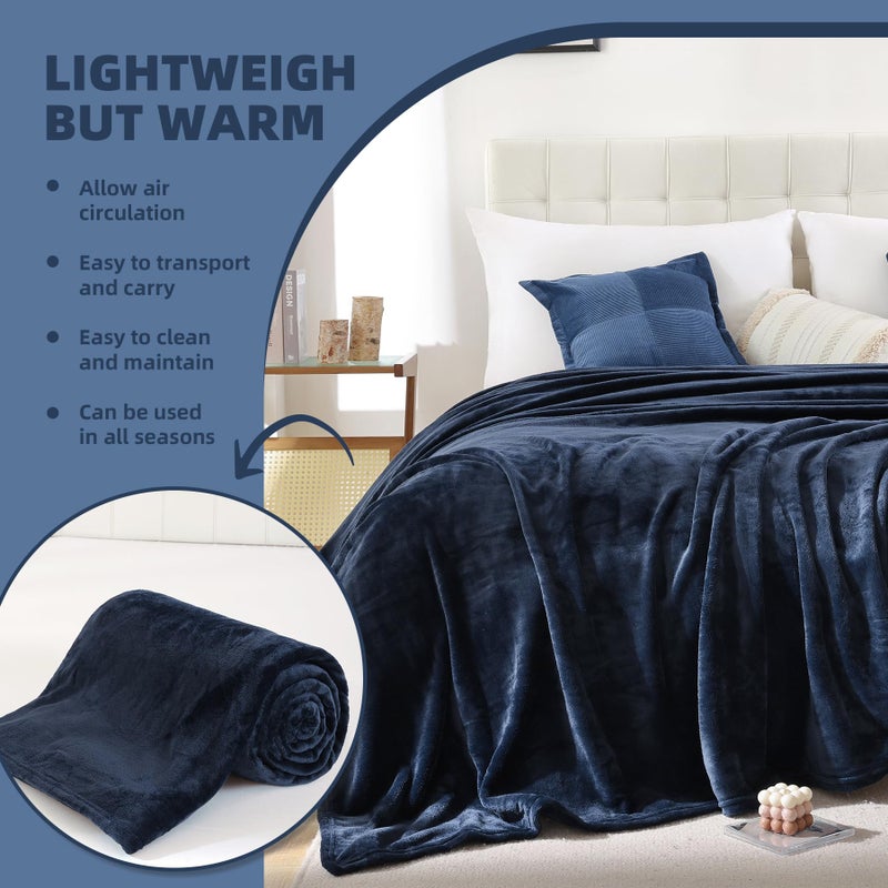 USERF Soft Fleece Blanket Throw Size - Luxury Blanket for Couch Bed Sofa  Lightweight Plush Fuzzy Cozy Microfiber Flannel Blankets 60x50 Inches - Image 4