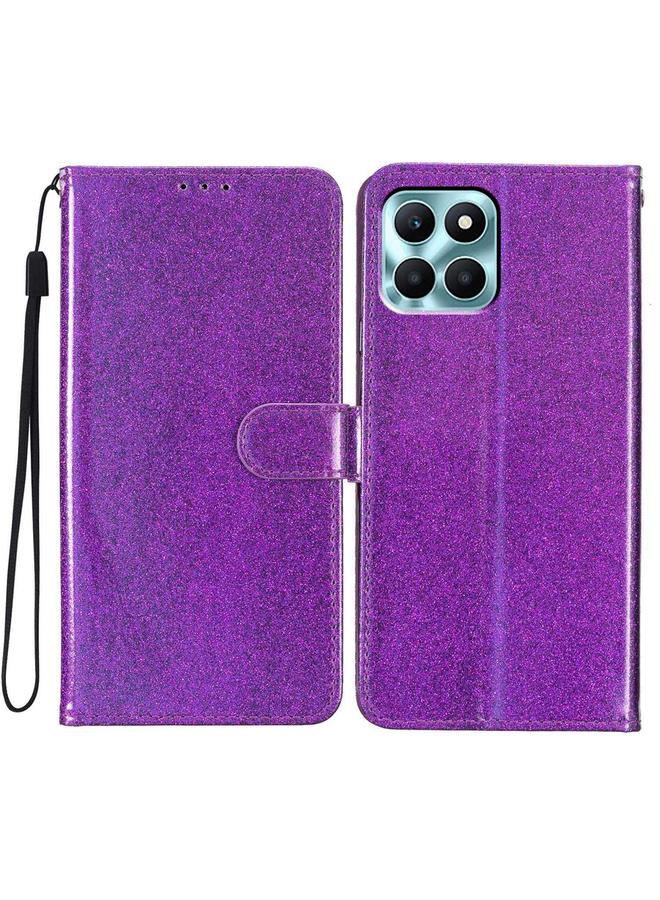 اس-توب جراب هاتف Honor X6a من الجلد اللامع القابل للطي - Image 1