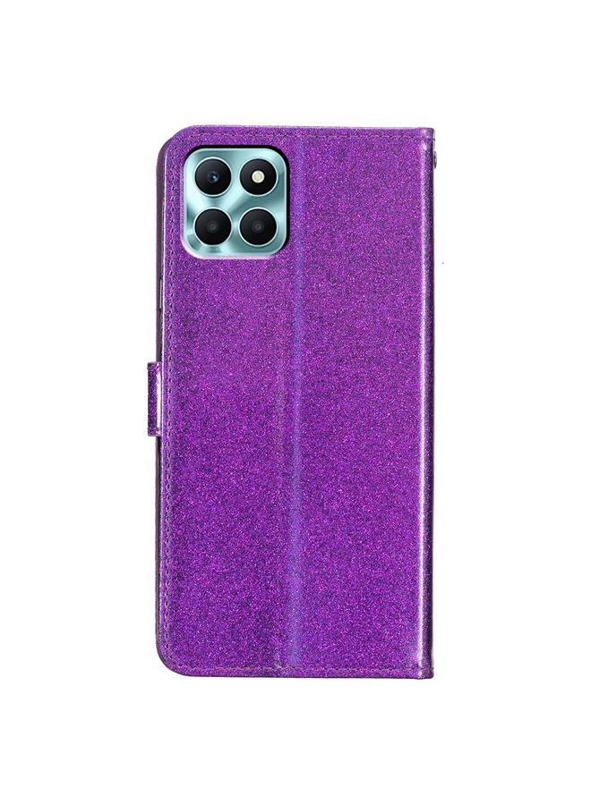 اس-توب جراب هاتف Honor X6a من الجلد اللامع القابل للطي - Image 3