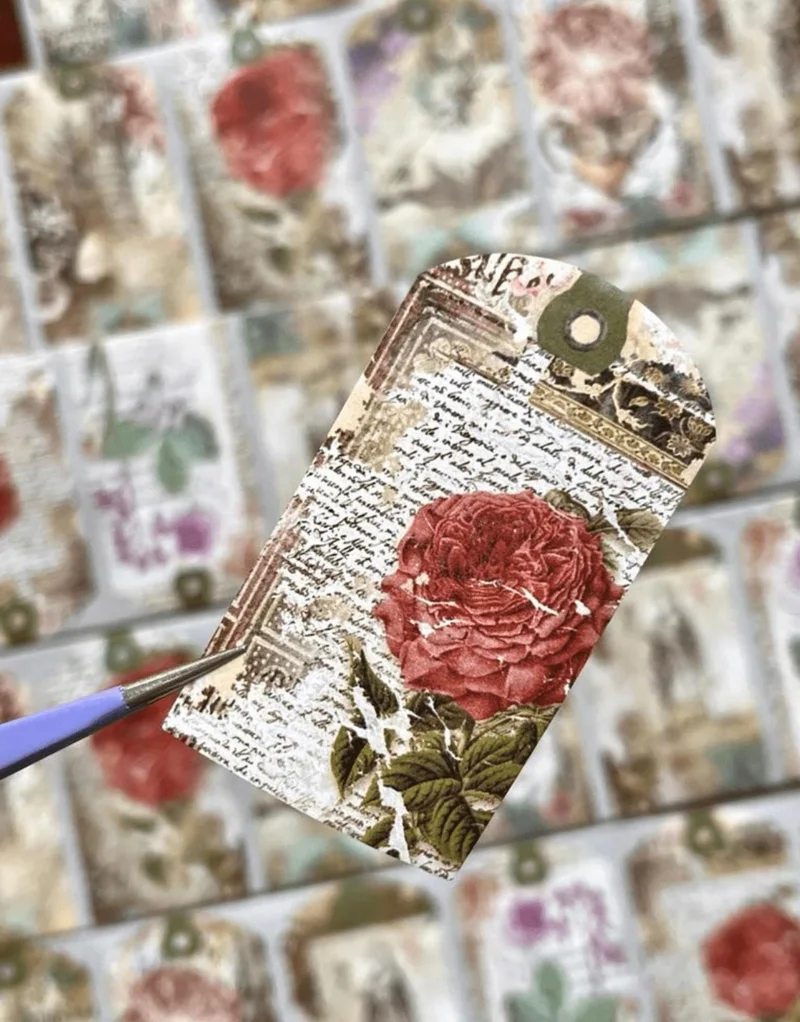Kağıt Gemi Dükkan Paper Ship Shop Retro Rose Themed Individual Sticker Stamp Washi Tape Sticker Decal Bullet Journal