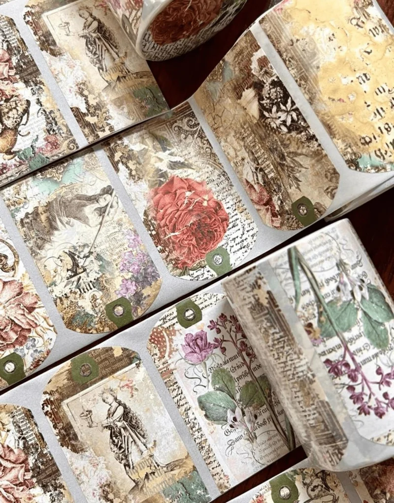 Kağıt Gemi Dükkan Paper Ship Shop Retro Rose Themed Individual Sticker Stamp Washi Tape Sticker Decal Bullet Journal