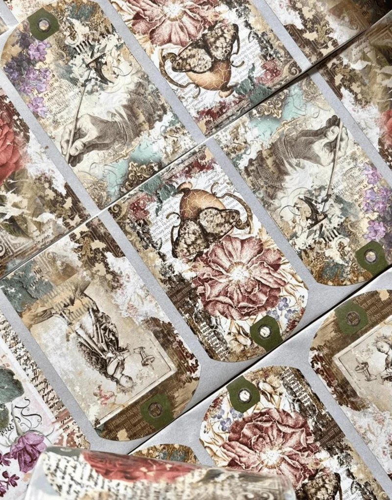 Kağıt Gemi Dükkan Paper Ship Shop Retro Rose Themed Individual Sticker Stamp Washi Tape Sticker Decal Bullet Journal
