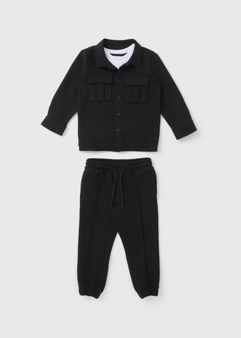 Matalan 3 Piece Boys Black Smart Shirt & Trouser Set