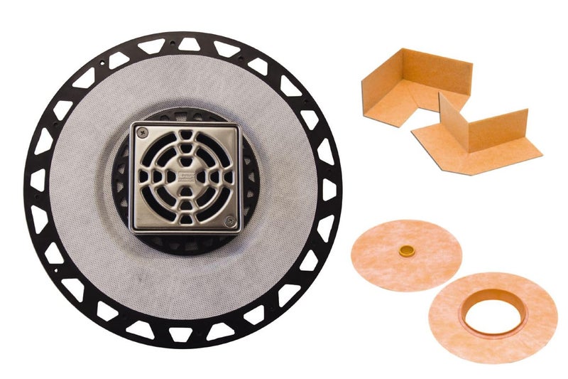 Schluter Kerdi-Drain ABS Classic Shower Drain Kit with Integrated Bonding Flange - Provides Drainage Solutions for Tiled Showers - 4-Inch Stainless Steel Grate, Square, 2-Inch Outlet - KD2/ABS/E - Image 2