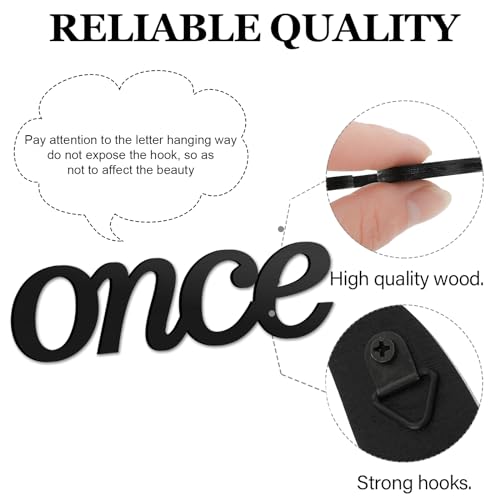 Jetec Once Upon a Time Sign Nursery Decor Wall Decal Wood Words Wall Decor for Family Bookshelf, Reading Corner, Daycare, Classroom Baby Shower Christmas Birthday Gift for Kid's Toddler's Room Decor - Image 3