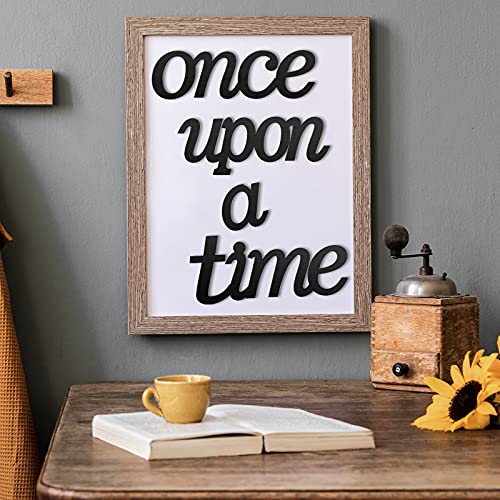 Jetec Once Upon a Time Sign Nursery Decor Wall Decal Wood Words Wall Decor for Family Bookshelf, Reading Corner, Daycare, Classroom Baby Shower Christmas Birthday Gift for Kid's Toddler's Room Decor - Image 4