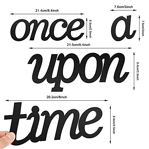 Jetec Once Upon a Time Sign Nursery Decor Wall Decal Wood Words Wall Decor for Family Bookshelf, Reading Corner, Daycare, Classroom Baby Shower Christmas Birthday Gift for Kid's Toddler's Room Decor - Image 2