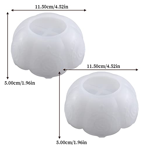 Wehous 2PCS Flower Tray Resin Mold, Lotus Bowl Silicone Mold for Epoxy Resin Casting, Unique Resin Concrete Mold for DIY Jewelry Holder Trinket Container Box Candle Holder Home Table Decoration - Image 2