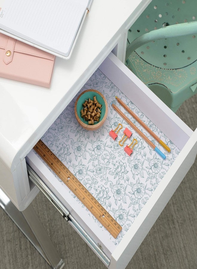 Con-Tact Brand Creative Covering, Self-Adhesive Shelf Liner, Multi-Purpose Vinyl Roll, Easy to Use and Apply, 18'' x 16', English Rose Blue - Image 3