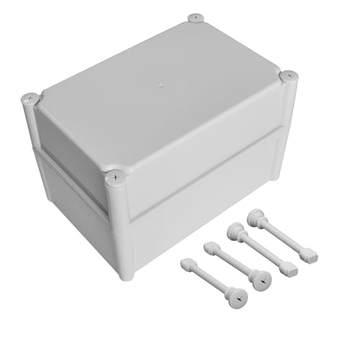 LeMotech IP67 Waterproof Junction Box ABS Plastic Project Box Dustproof Electrical Box Outdoor Enclosure for Electronics DIY Case Gray 11x 7.5X 7.1 inch (280x 190x 180 mm) - Image 1