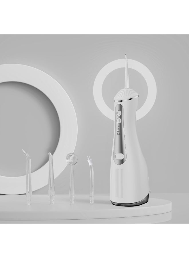 Walpck Rechargeable Water Dental Flosser Pick – 4‑in‑1 Electric High‑Pressure Pulse Teeth Cleaner with 3 Modes, IPX7 Waterproof Detachable 330ml Tank, 1200mAh Capacity (White) - Image 2