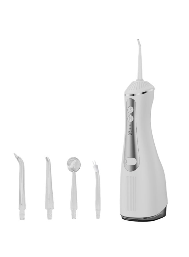 Walpck Rechargeable Water Dental Flosser Pick – 4‑in‑1 Electric High‑Pressure Pulse Teeth Cleaner with 3 Modes, IPX7 Waterproof Detachable 330ml Tank, 1200mAh Capacity (White) - Image 1