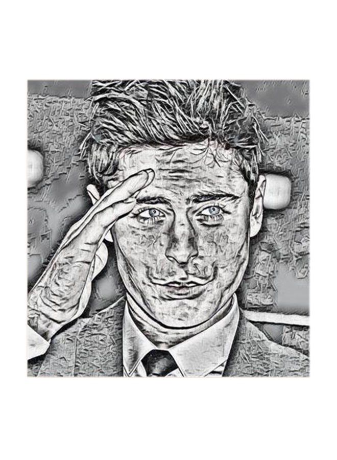 RYN Zac Efron MDF Wall Art Multicolour 30x30centimeter - Image 2