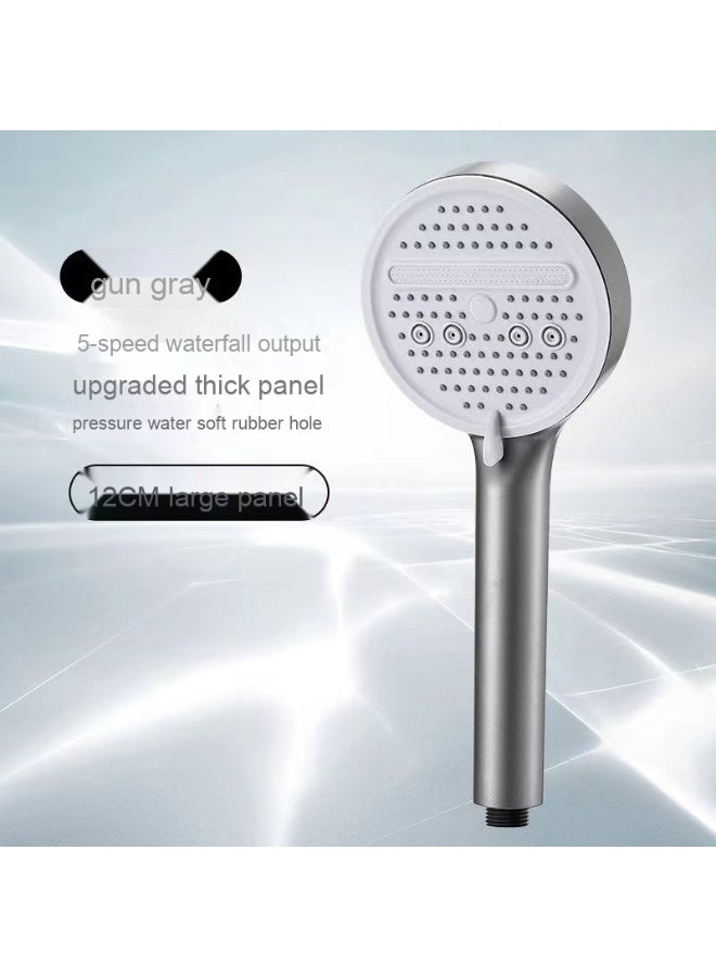 Filtered Spray High-Pressure Shower Head with Five-Setting Handheld and Hose Set for Home Use