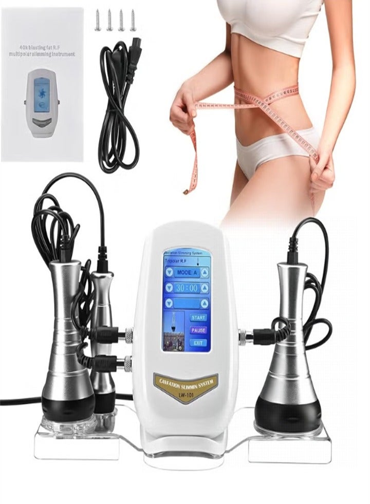 جهاز تجويف بالموجات فوق الصوتية 3 في 1، جهاز تشكيل الجسم بتردد 40 كيلو هرتز، أداة تجديد البشرة للعناية المنزلية بالوجه والرقبة والذراع والخصر والفخذين والأرداف - Image 1