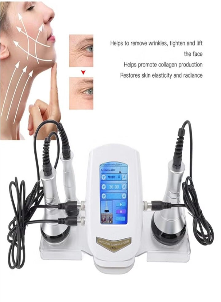 جهاز تجويف بالموجات فوق الصوتية 3 في 1، جهاز تشكيل الجسم بتردد 40 كيلو هرتز، أداة تجديد البشرة للعناية المنزلية بالوجه والرقبة والذراع والخصر والفخذين والأرداف - Image 4