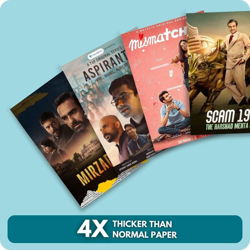 auraposter 40 PCS Indian Web Series Poster Set | 15x10 cm Mini Wall Collage Kit | Unframed Art Prints for Room Aesthetic | Hindi Series Fan Art for Bedroom, Hostel, Dorm & Gifting | Glue Dots Included - Image 3