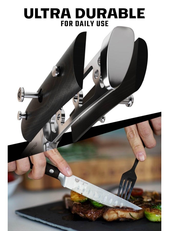 Dalstrong Steak Knife Set - 4-Piece - 5 inch Straight - Gladiator Series Elite - Forged German High-Carbon Steel - Black G10 Handle - Sheaths - Dinner Set - NSF Certified - Image 3