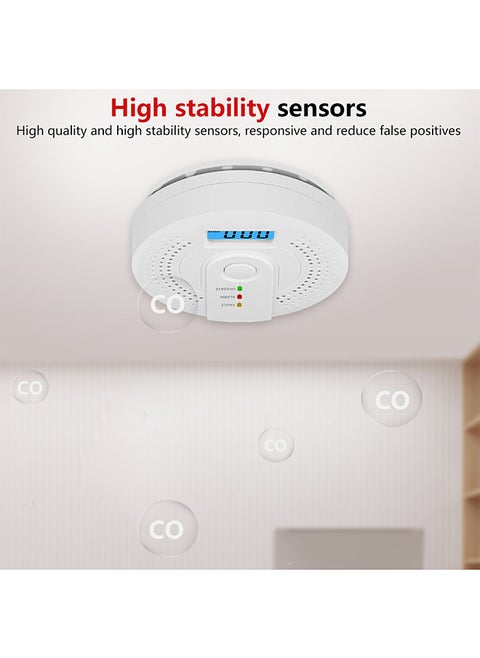 Digital Carbon Monoxide Detector with LED Indicator Battery Powered CO Gas Monitor Alarm Detector Portable CO Detector Home Use