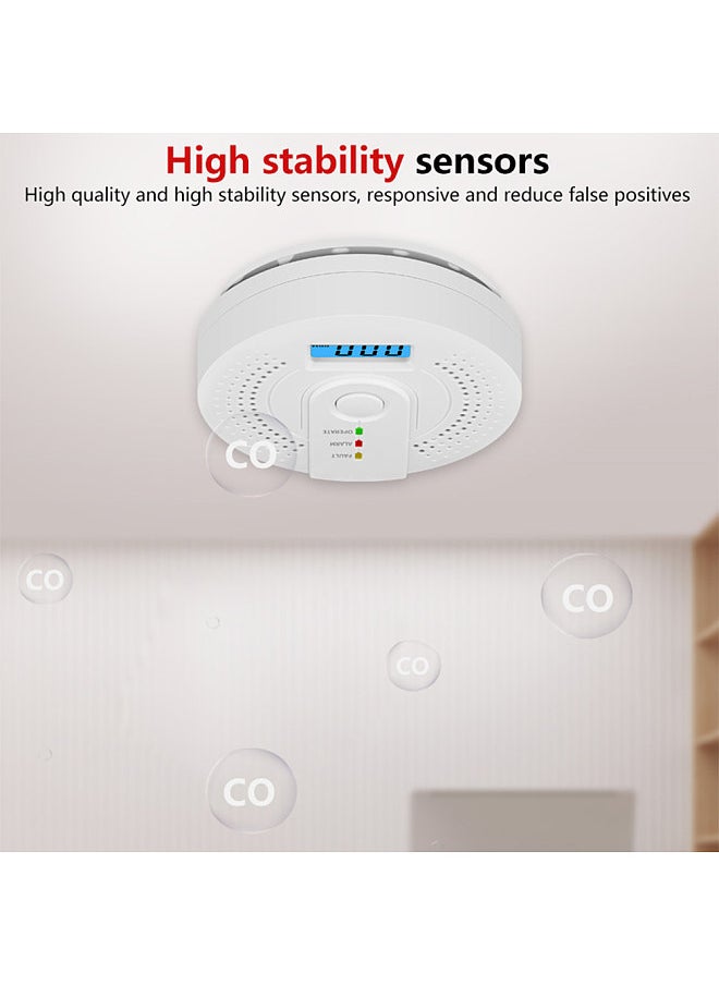 Generic Digital Carbon Monoxide Detector with LED Indicator Battery Powered CO Gas Monitor Alarm Detector Portable CO Detector Home Use  - Image 1
