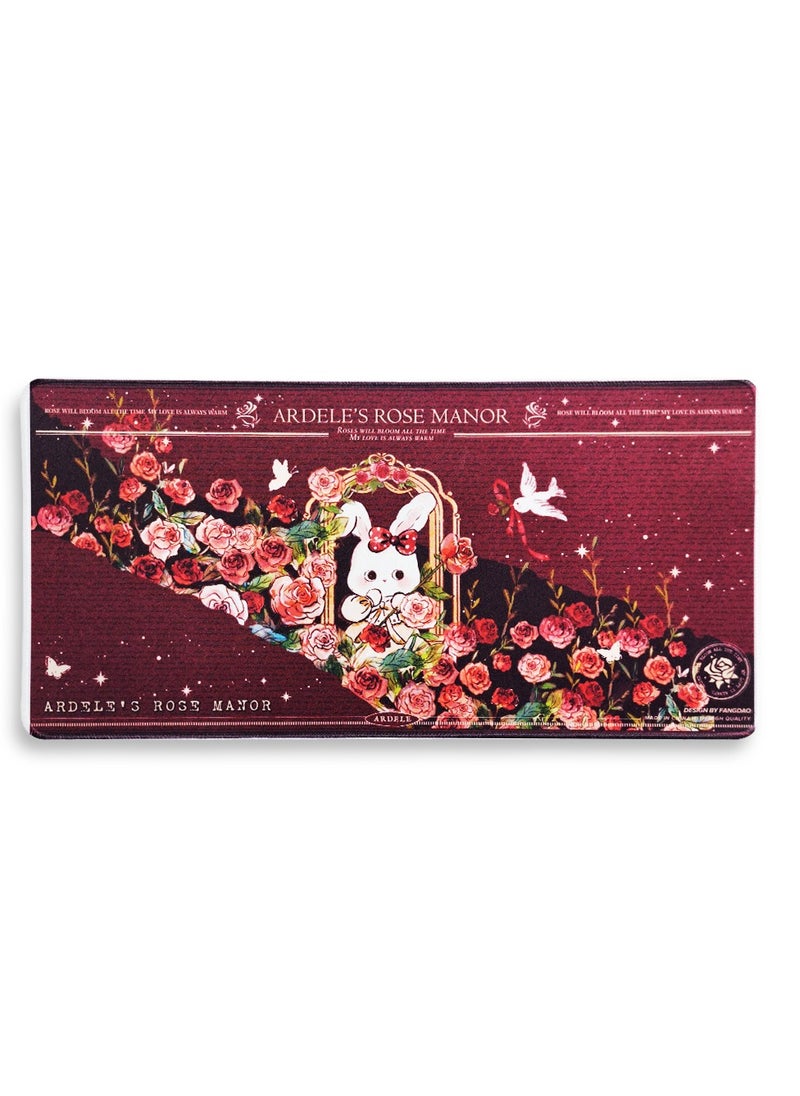 Generic - Large Gaming Mouse Pad, Rabbit in the Middle of Flowers Cartoon (60cm x 30cm x 3mm), Extended Thickened Mouse Mat Waterproof Non-Slip Spill-Proof Mouse Mat with Special Textured Surface, Anti-wear Stitched Edges for Keyboard and PC - Image 1