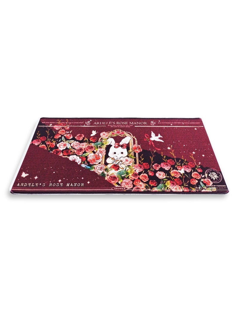 Generic - Large Gaming Mouse Pad, Rabbit in the Middle of Flowers Cartoon (60cm x 30cm x 3mm), Extended Thickened Mouse Mat Waterproof Non-Slip Spill-Proof Mouse Mat with Special Textured Surface, Anti-wear Stitched Edges for Keyboard and PC - Image 1