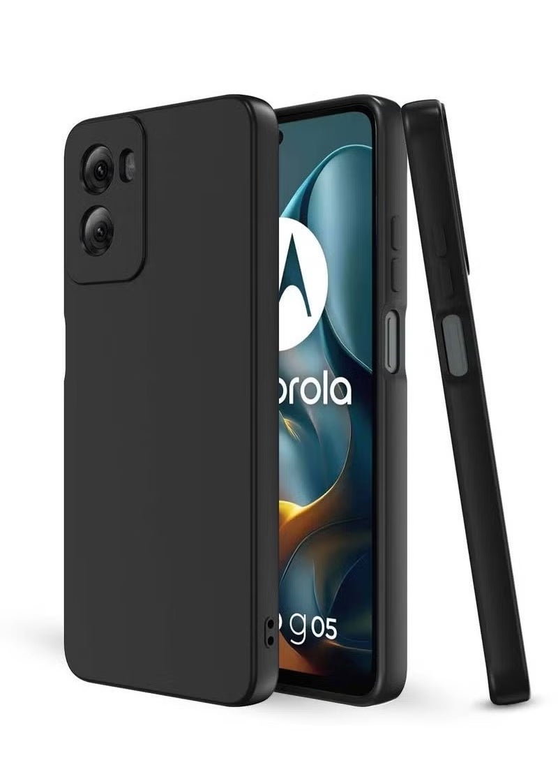 TIGER Motorola Moto G05 / Moto E15 4G 2025 Soft Liquid Silicone Case – Shock-Absorbing Slim Fit Back Cover with Anti-Scratch Microfiber Lining, Raised Edges for Camera & Screen, Anti-Fingerprint Surface, Flexible Non-Slip Grip Silicone Gel Protective Case – Black - Image 3