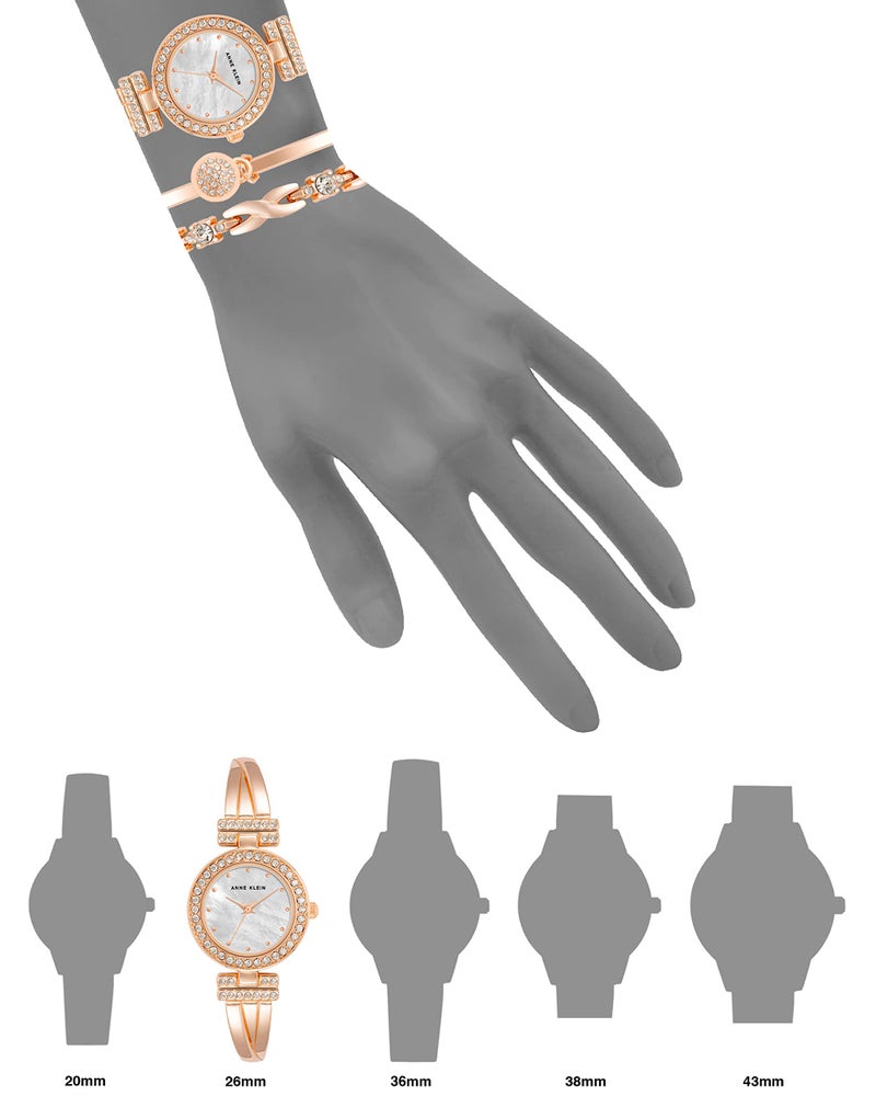 ANNE KLEIN ساعة وسوار أن كليين النسائية المميزة مع كريستالات - Image 4