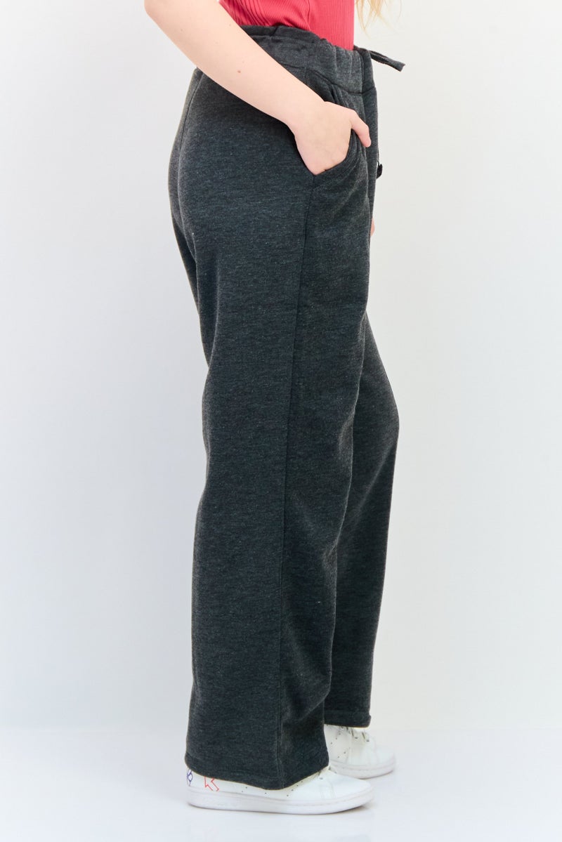 BSP Women Sportswear Fit Heather Outdoor Sweatpants, Dark Grey - Image 3