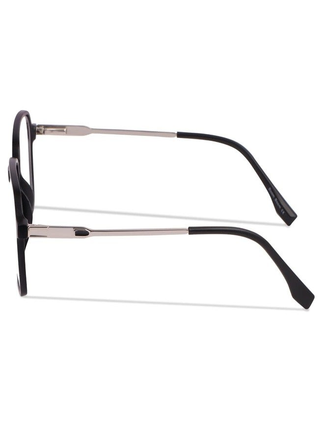 JOY EYEWEAR Premium Square Blue Cut Specs Zero Power Lightweight & Blocks Harmful Rays| UV Protection Specs | Men & Women | Medium - Matte Black - Image 3