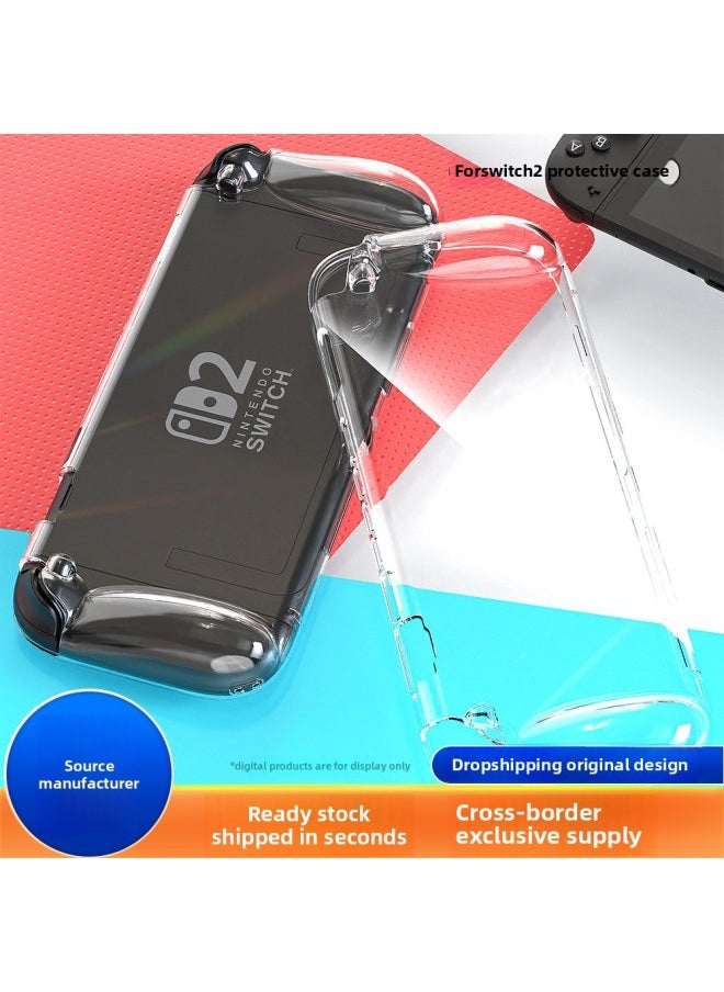 Generic For The Switch 2 Protective Case Nintendo Game Console Switch2 All-inclusive Transparent Anti-drop Protective Case-Model:Transparent Glitter-switch2 Protective Case  - Image 2
