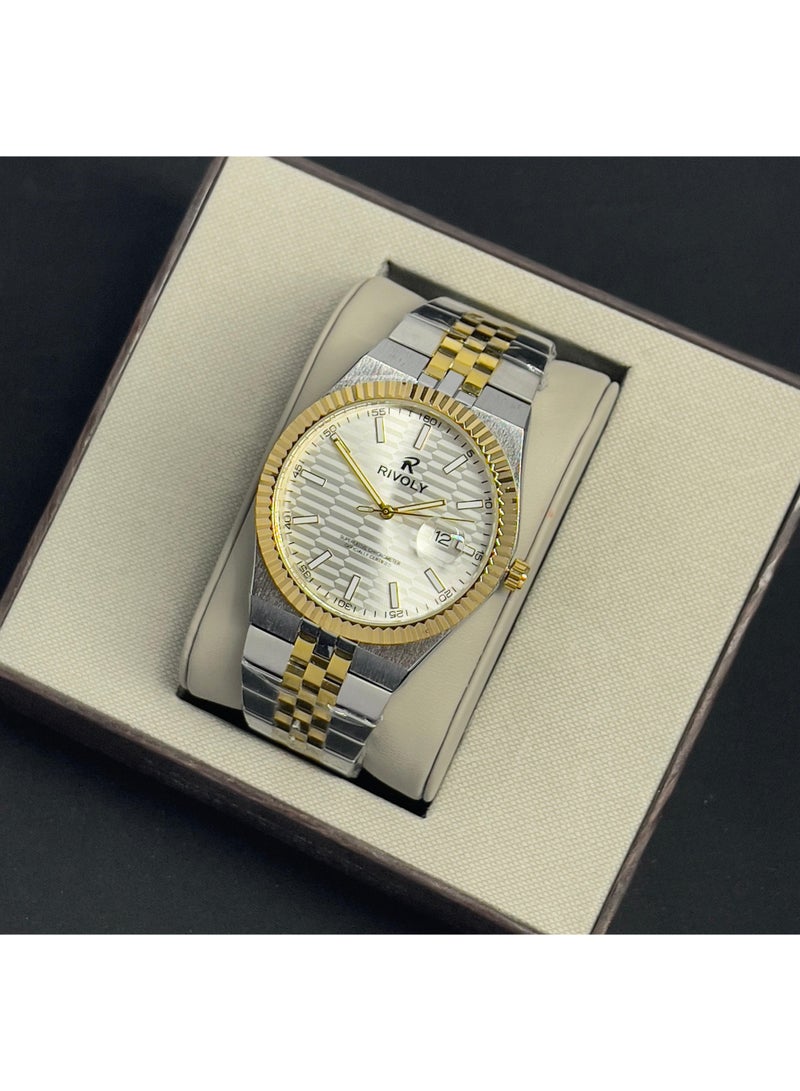 REVUELE Men's Stainless Steel Analog Quartz Watch, Easy to Read Fashion Design Waterproof Classic Luxury. - Image 1