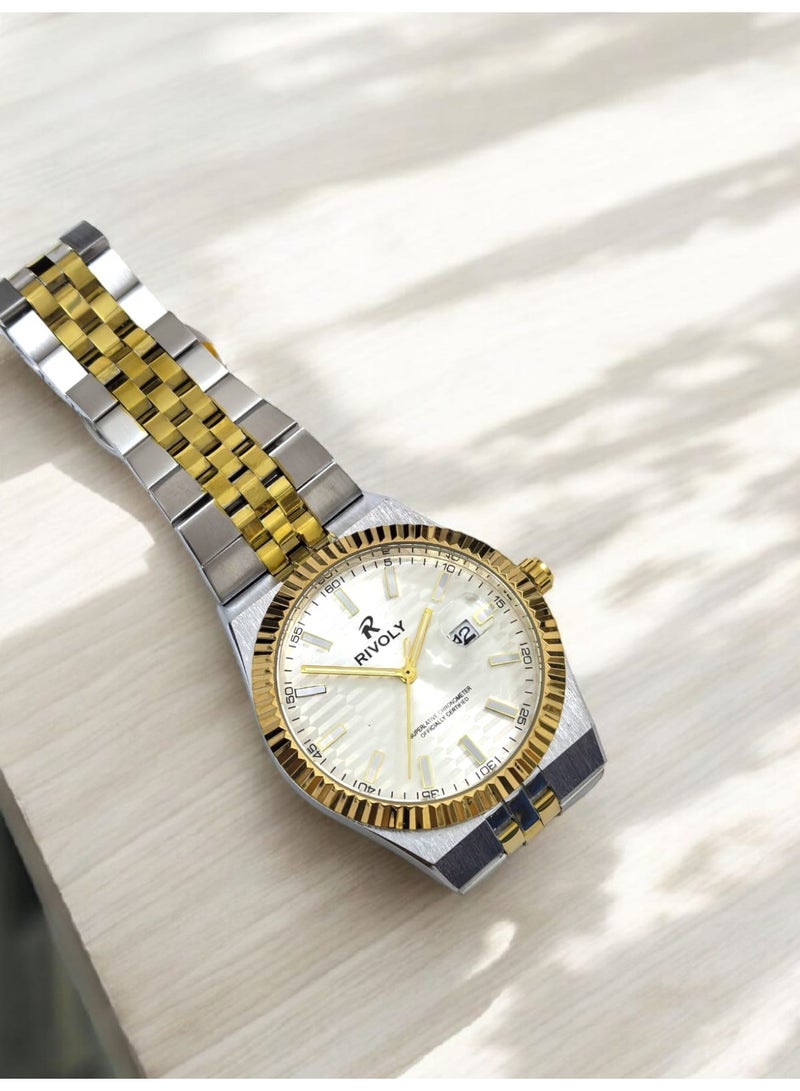 REVUELE Men's Stainless Steel Analog Quartz Watch, Easy to Read Fashion Design Waterproof Classic Luxury. - Image 5