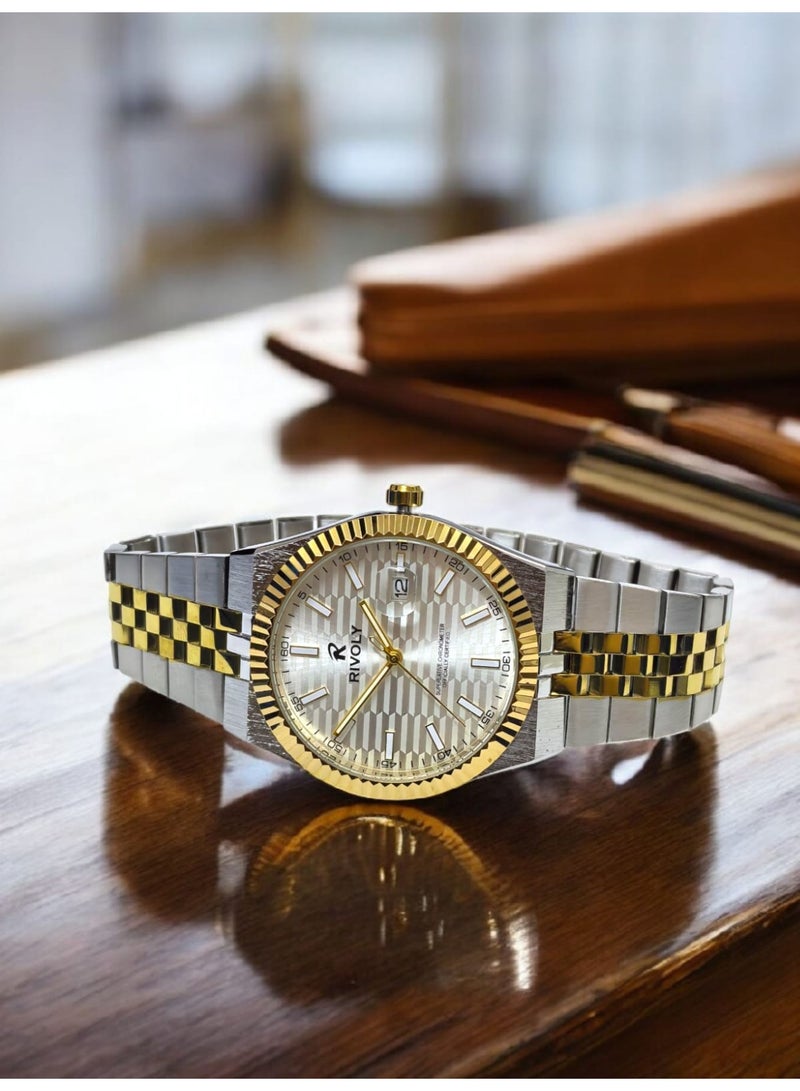 REVUELE Men's Stainless Steel Analog Quartz Watch, Easy to Read Fashion Design Waterproof Classic Luxury. - Image 2