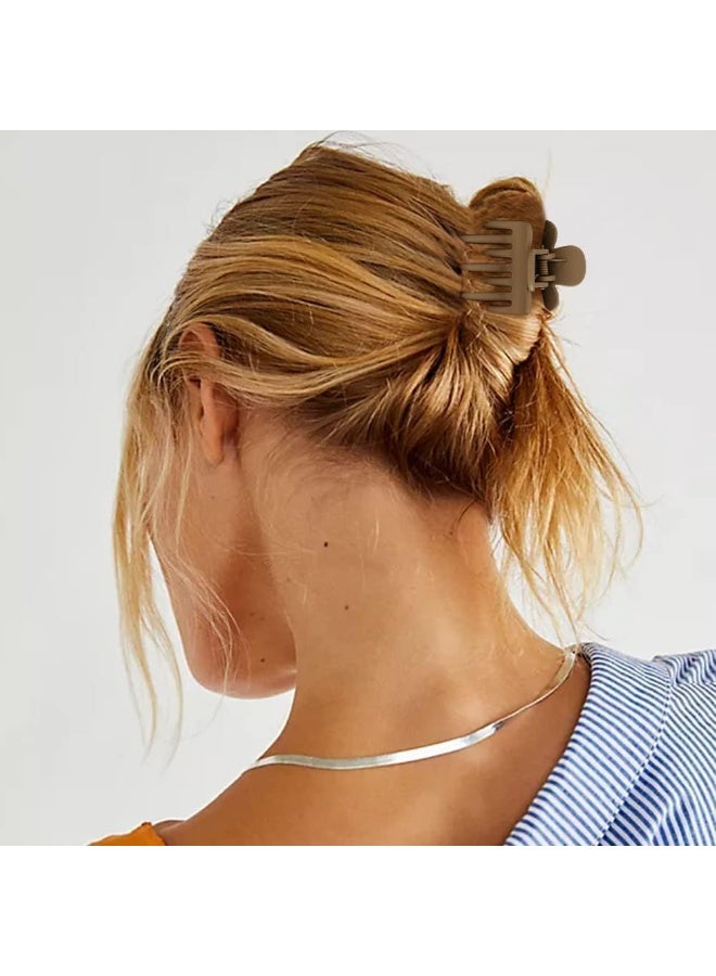 8 Pcs Small Hair Clips, Claw Clips for Thin Hair, Neutral Claw Clips, Double Row Teeth Matte Medium Hair Clips, Mini Jaw Clips Hair Accessories, for Thick Thin Fine Short Hair - Image 4