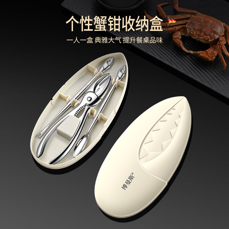 Zinc Alloy Crab Eating Special Tool Three-Piece Set Boxed Crab Needle Household Crab Scissors Hairy Crab Crab Crab Fork Crab Eight-Piece Suit - Image 3
