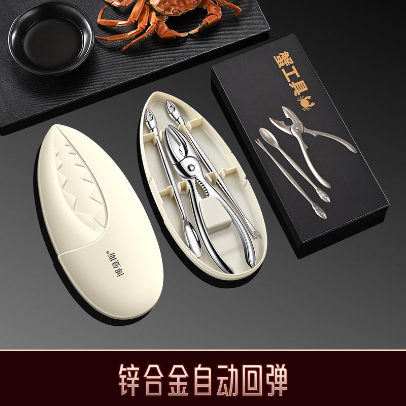 Zinc Alloy Crab Eating Special Tool Three-Piece Set Boxed Crab Needle Household Crab Scissors Hairy Crab Crab Crab Fork Crab Eight-Piece Suit - Image 2