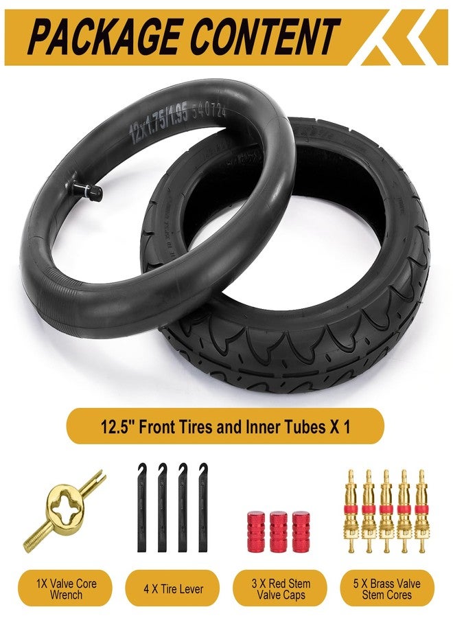aledaras Front 12/12.5×1.75/2.125/2.25 Tires and Tubes, 12.5" x 2.25 Front Wheel Inner Tire Set Compatible with BOB Stroller Revolution Se Pro Flex Jogging Duallie Stroller(1Sets) - Image 3
