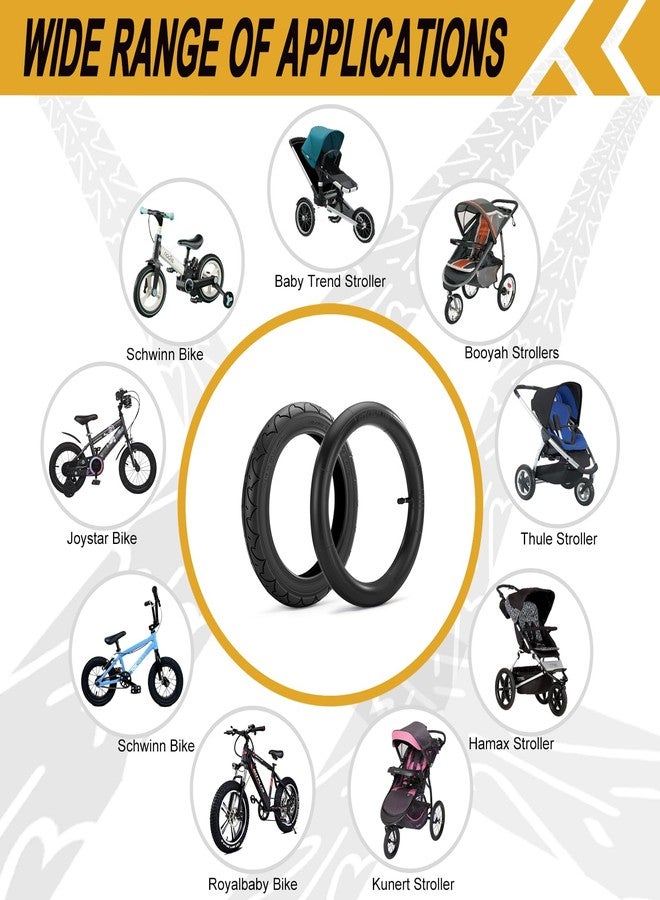 aledaras Front 12/12.5×1.75/2.125/2.25 Tires and Tubes, 12.5" x 2.25 Front Wheel Inner Tire Set Compatible with BOB Stroller Revolution Se Pro Flex Jogging Duallie Stroller(1Sets) - Image 5