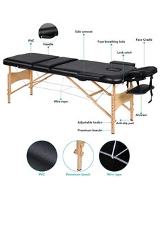 Cool Baby Style COOLBABY Portable Massage Table Professional Adjustable Folding Bed with 2 Part Wood Frame Ergonomic Headrest and Carry Bag for Treatment Tattoo Salon SPA Facial Treatment  - Image 4