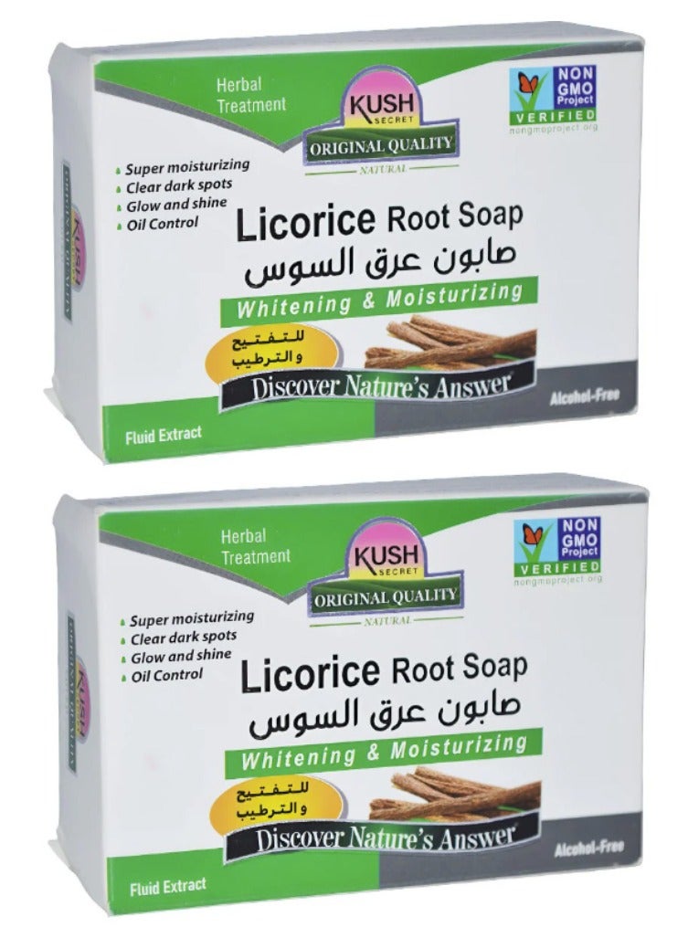 KUSH SECRET Two Pieces Of Licorice Root Soap Whitening And Moisturizing 2x100 grams