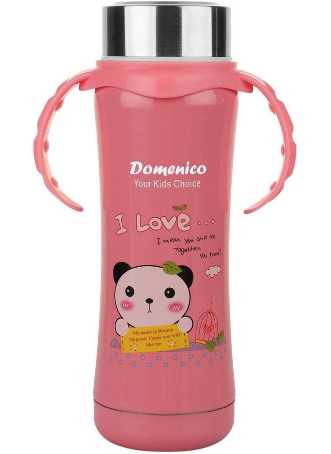 DOMENICO 3 In 1 Baby Feeding Bottle Thermosteel Multifunctionalsipper Nipple & Straw 240 Ml (For 4+ Month Baby) (Pinkrandom Print)  - Image 4
