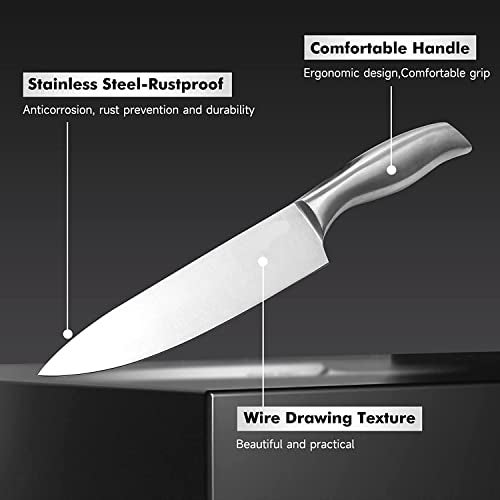 Leeonz 1PCS Chef Knife, High Stainless Steel Kitchen Knife for Cutting Slicing Dicing, Ultra Sharp Cooking Knife with Ergonomic Handle - Image 3