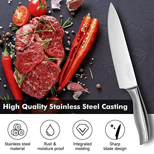 Leeonz 1PCS Chef Knife, High Stainless Steel Kitchen Knife for Cutting Slicing Dicing, Ultra Sharp Cooking Knife with Ergonomic Handle - Image 5